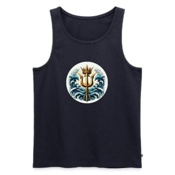 Trident Symbol - Men's Premium Organic Tank Top - navy - Front - Michal (187cm)