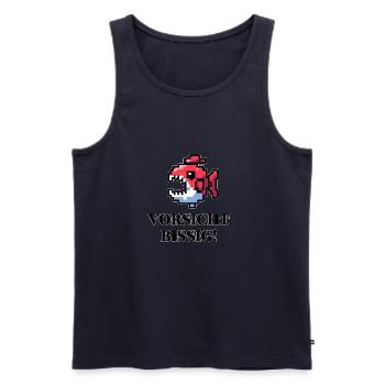Beware Snappy - Funny Fish Design - Men's Premium Organic Tank Top - navy - Front - Michal (187cm)