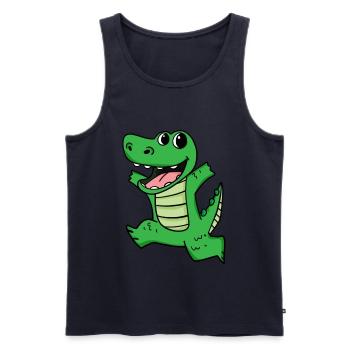 Krokodil Niedlich froh lustig - Männer Premium Bio Tank Top - Navy - Vorne - Michal (187cm)