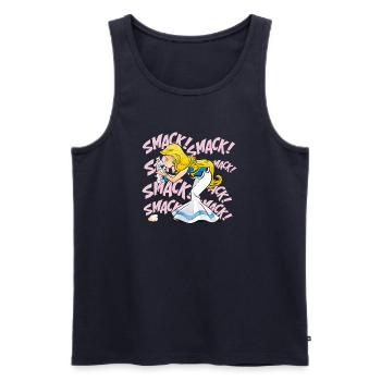 Asterix & Obelix - Falbala mit Idefix - Männer Premium Bio Tank Top - Navy - Vorne - Michal (187cm)