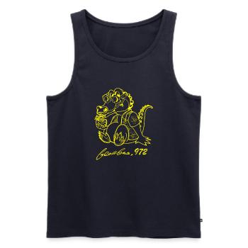 Georges Basic Gelb - Männer Premium Bio Tank Top - Navy - Vorne - Michal (187cm)