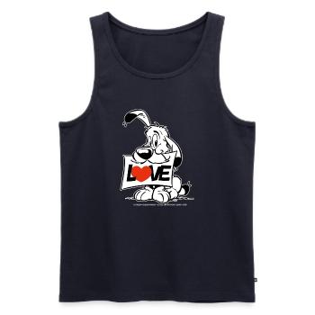 Asterix & Obelix Charakter Idefix - Männer Premium Bio Tank Top - Navy - Vorne - Michal (187cm)