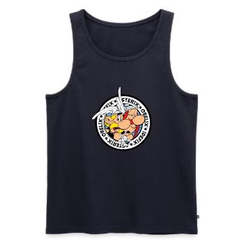 Asterix & Obelix Mit Idefix Auf Abenteuertour - Männer Premium Bio Tank Top - Navy - Vorne - Michal (187cm)