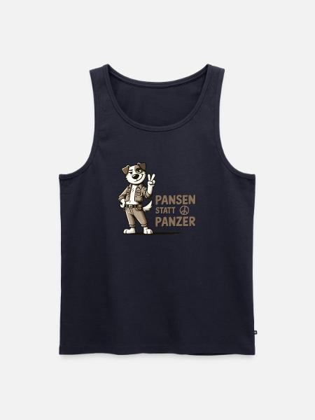 Pansen statt Panzer - Männer Premium Bio Tank Top - Navy
