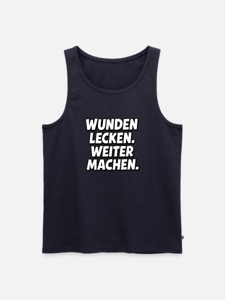 Wunden Lecken Weiter Machen Spruch - Männer Premium Bio Tank Top - Navy