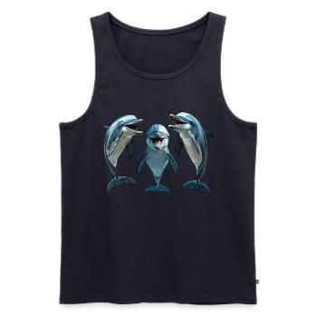 Delfine - Männer Premium Bio Tank Top - Navy - Vorne - Michal (187cm)
