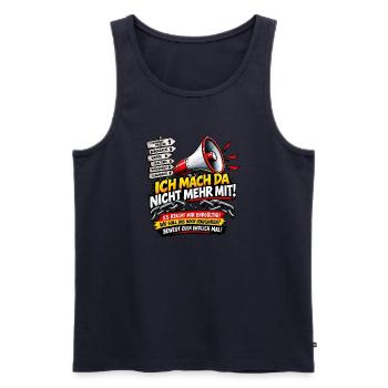 POLITIK ICH MACH DA NICHT MEHR MIT - Männer Premium Bio Tank Top - Navy - Vorne - Michal (187cm)