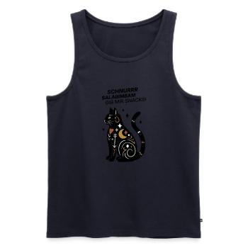 Schnurrrsalabimbam - Gib mir Snacks! - Katze - Männer Premium Bio Tank Top - Navy - Vorne - Michal (187cm)