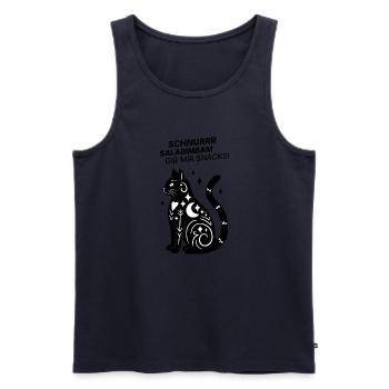 Schnurrrsalabimbam - Gib mir Snacks! - Katze - Männer Premium Bio Tank Top - Navy - Vorne - Michal (187cm)