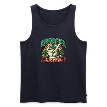 Lebensstil als Apotheker - Männer Premium Bio Tank Top - Navy - Vorne - Michal (187cm)