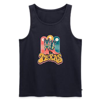 Texas Stiefel Retro-Design - Männer Premium Bio Tank Top - Navy - Vorne - Michal (187cm)