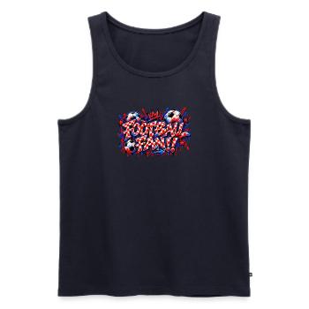 FUSSBALLFAN – Rotes Schachbrett-Graffiti, das zuschlägt - Männer Premium Bio Tank Top - Navy - Vorne - Michal (187cm)