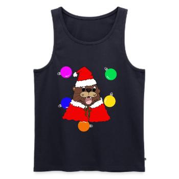 Weihnachtsotter - Männer Premium Bio Tank Top - Navy - Vorne - Michal (187cm)