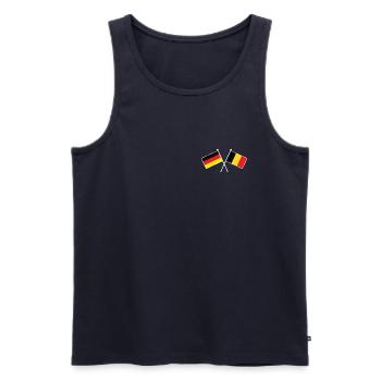 Deutschland & Belgien Flaggen - Partnerschaft - Männer Premium Bio Tank Top - Navy - Vorne - Michal (187cm)
