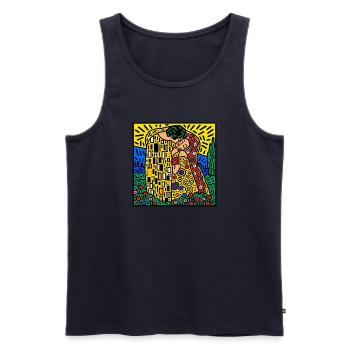 Kiss of Color Mosaik - Männer Premium Bio Tank Top - Navy - Vorne - Michal (187cm)