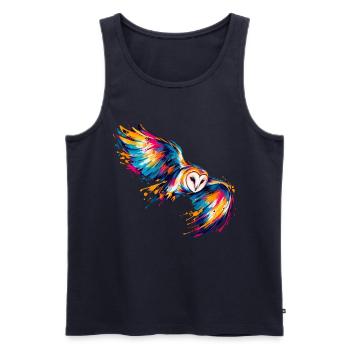 Chromatische Schleiereule - Männer Premium Bio Tank Top - Navy - Vorne - Michal (187cm)