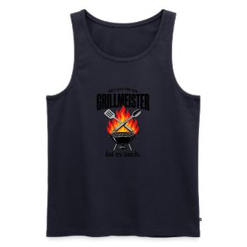 Grillmeister Feuerdesign - Männer Premium Bio Tank Top - Navy - Vorne - Michal (187cm)