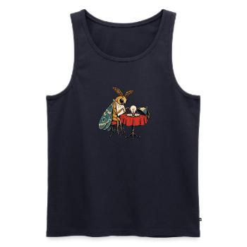 Motte am Licht - Männer Premium Bio Tank Top - Navy - Vorne - Michal (187cm)