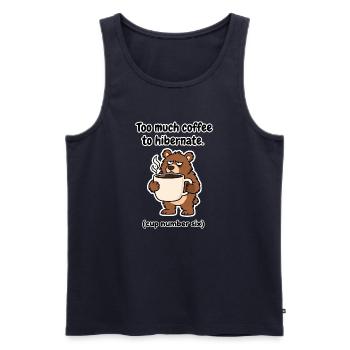Finnischer Kaffeebär Winterschlaf - Männer Premium Bio Tank Top - Navy - Vorne - Michal (187cm)