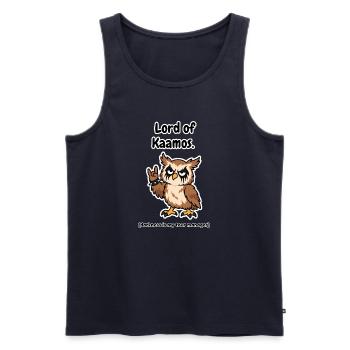 Herr von Kaamos Schwarzmetall-Eule - Männer Premium Bio Tank Top - Navy - Vorne - Michal (187cm)