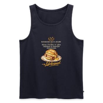 Bayerische Haute Cuisine Leberkassemmel - Männer Premium Bio Tank Top - Navy - Vorne - Michal (187cm)