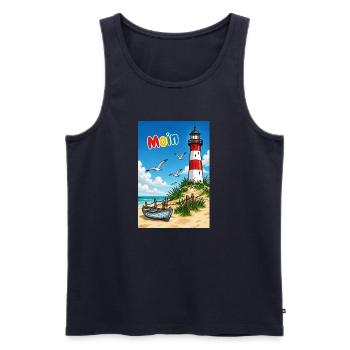 EG Moin Leuchtturm Urlaub Boot Meer Sand Maritim - Männer Premium Bio Tank Top - Navy - Vorne - Michal (187cm)
