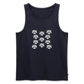 Süßer Waschbärkopf - Männer Premium Bio Tank Top - Navy - Vorne - Michal (187cm)