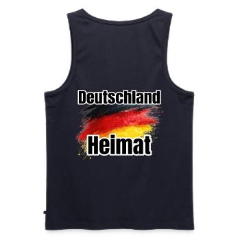 Deutschland Heimat Flaggenkunst - Männer Premium Bio Tank Top - Navy - Hinten - AI Model Male 178 light (178cm)