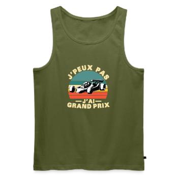 Je peux pas J'ai grand prix - Débardeur bio Premium Homme - kaki - Devant - Michal (187cm)