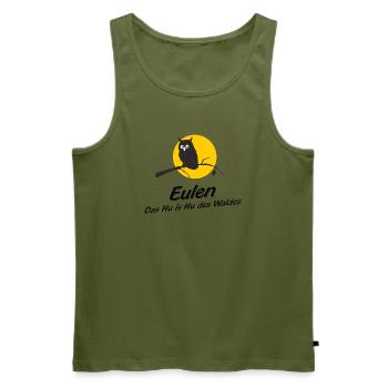 Eulen - das Hu is Hu des Waldes versus Who is Who - Männer Premium Bio Tank Top - Khaki - Vorne - Michal (187cm)