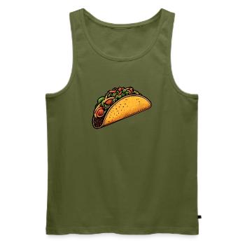 Tacos - Männer Premium Bio Tank Top - Khaki - Vorne - Michal (187cm)
