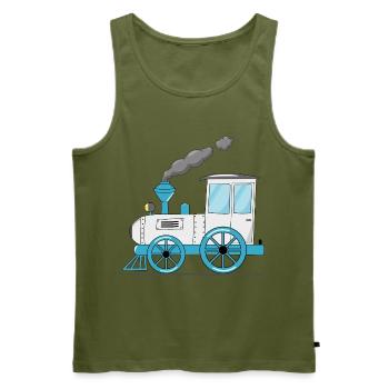 Kinderzug Eisenbahn weiß - Männer Premium Bio Tank Top - Khaki - Vorne - Michal (187cm)