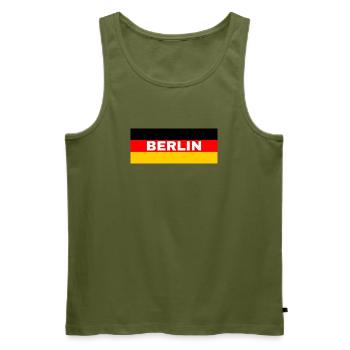 La ville de Berlin sous pavillon allemand - Débardeur bio Premium Homme - kaki - Devant - Michal (187cm)