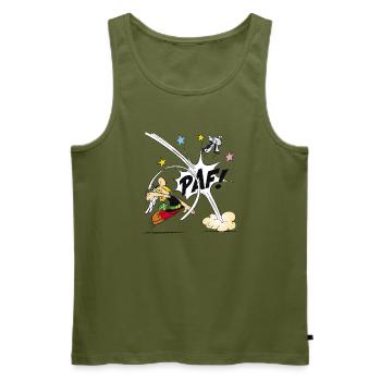 Asterix & Obelix - Asterix Faust - Männer Premium Bio Tank Top - Khaki - Vorne - Michal (187cm)