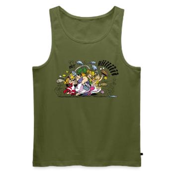 Asterix & Obelix Schlägerei - Männer Premium Bio Tank Top - Khaki - Vorne - Michal (187cm)