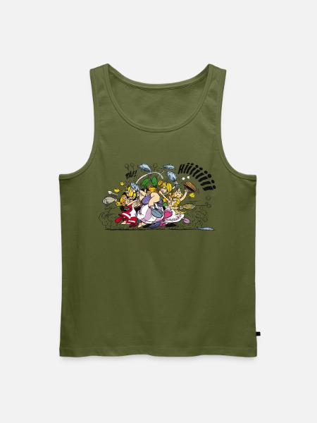 Asterix & Obelix Fight - Men's Premium Organic Tank Top - khaki