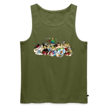 Asterix & Obelix - Attacke - Männer Premium Bio Tank Top - Khaki - Vorne - Michal (187cm)