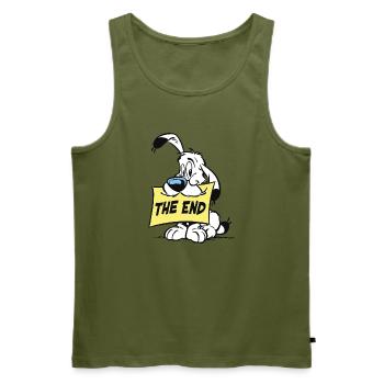 Asterix & Obelix - Idefix 'The End' - Männer Premium Bio Tank Top - Khaki - Vorne - Michal (187cm)
