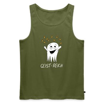 Geistreich Geist reich - reicher Geist Gespenst - Männer Premium Bio Tank Top - Khaki - Vorne - Michal (187cm)