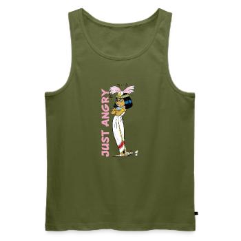 Asterix & Obelix - Kleopatra Just Angry - Männer Premium Bio Tank Top - Khaki - Vorne - Michal (187cm)