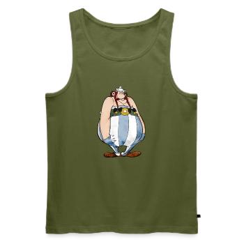 Asterix Obelix Hände In Den Taschen - Männer Premium Bio Tank Top - Khaki - Vorne - Michal (187cm)