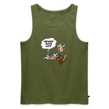Asterix & Obelix geben niemals auf - Männer Premium Bio Tank Top - Khaki - Vorne - Michal (187cm)