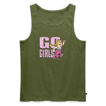 Asterix & Obelix Go Girls Gutemine - Männer Premium Bio Tank Top - Khaki - Vorne - Michal (187cm)