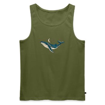 Buckelwal Mond und Sterne - Männer Premium Bio Tank Top - Khaki - Vorne - Michal (187cm)