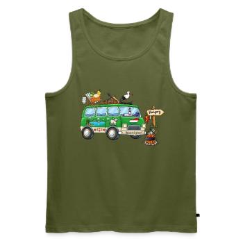 Ungarn Camper Wohnmobil - Männer Premium Bio Tank Top - Khaki - Vorne - Michal (187cm)