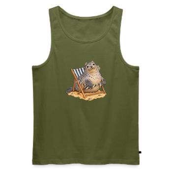 Zerbrochenes Deckstuhl-Siegel - Männer Premium Bio Tank Top - Khaki - Vorne - Michal (187cm)
