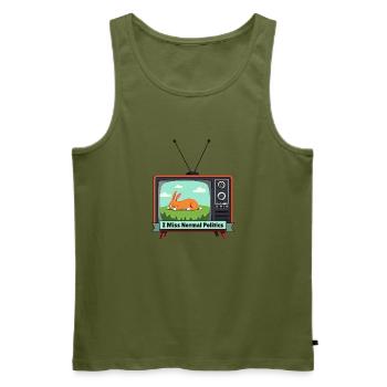 I Miss Normal Politics - Männer Premium Bio Tank Top - Khaki - Vorne - Michal (187cm)