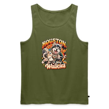 Houston Walkies Astronaut Hund - Männer Premium Bio Tank Top - Khaki - Vorne - Michal (187cm)