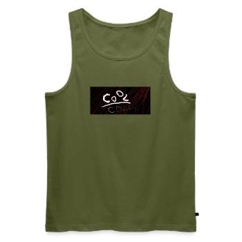 COOL. Emissionen und Nebel - Männer Premium Bio Tank Top - Khaki - Vorne - Michal (187cm)