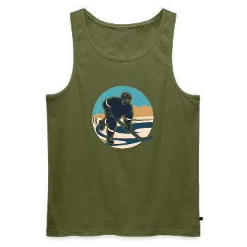 Eishockeyspieler Grafik - Männer Premium Bio Tank Top - Khaki - Vorne - Michal (187cm)